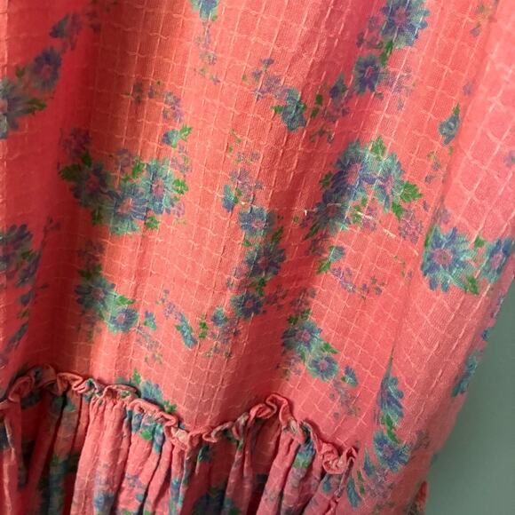 LOVESHACKFANCY CottageCore Angie Maxi Dress Puff Sleeve in Hot Pink Floral 4 S - Picture 10 of 14